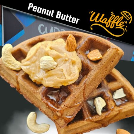 Peanut Butter topped Waffle
