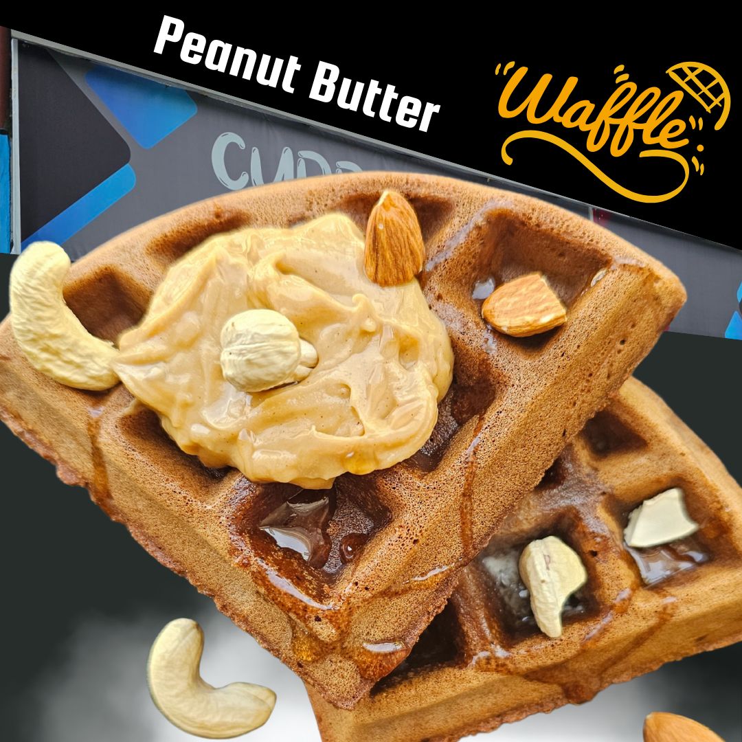 Peanut Butter topped Waffle